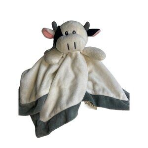 Baberoo Cow  Lovey  Cow Security Blanket Grey White Plush